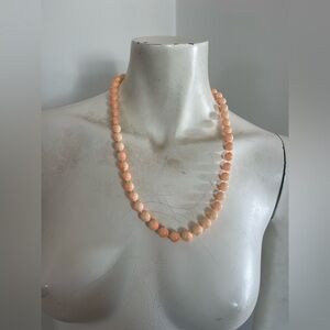 Source Unknown Peach Pearl Bead Necklace